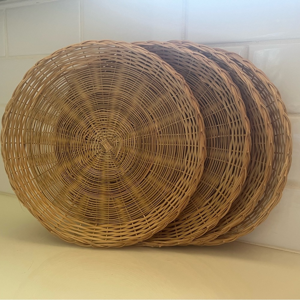 Vintage Wicker Charger Plates